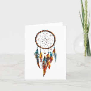 Agradecimento Cartão de Saudações Bohemian Feather Dreamcatcher