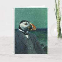 Cartão de Saudações de Cavalheiro Puffin