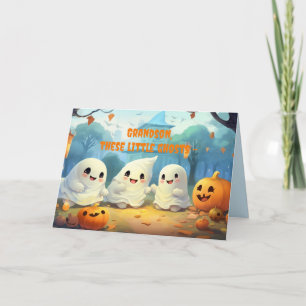 AGRADECIMENTO CARTÃO DE TRÊS GHOSTS GRANDSON HALLOWEEN