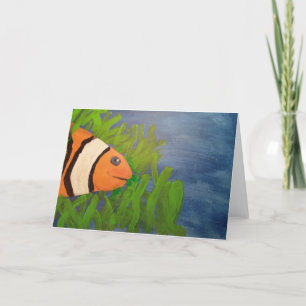 Agradecimento Cartão de vazio de pintura em acrílico de peixe-