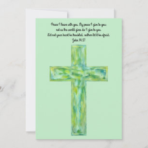 Agradecimento Cartão de Versículo Bíblico da Cruz em Aquarela Rú