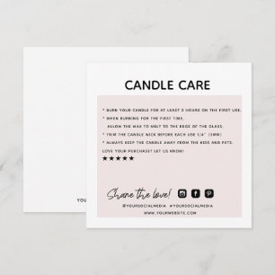 Agradecimento Cartão de Visita de Pedido de Cuidado com Velas Ag
