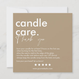 Agradecimento Cartão de Visita Moderno Thank You Candle Care