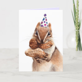 Agradecimento Cartão divertido de celebração de esquilo animal