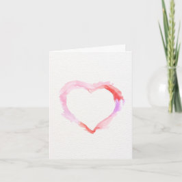 Agradecimento Cartão do Dia dos Namorados com Coração de Aquarel