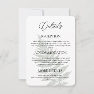 Agradecimento Cartão do Gabinete de Detalhes do Casamento Forest