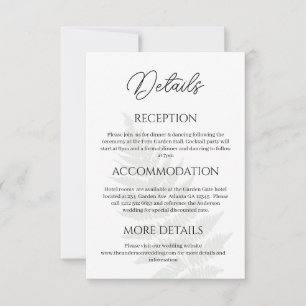 Agradecimento Cartão do Gabinete de Detalhes do Casamento Forest