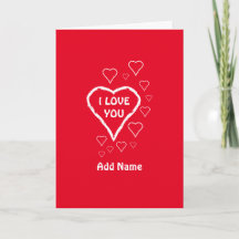 Cartão Dobrado de Amor de São Valentim Vermelho co