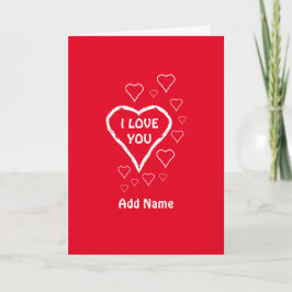 Agradecimento Cartão Dobrado de Amor de São Valentim Vermelho co