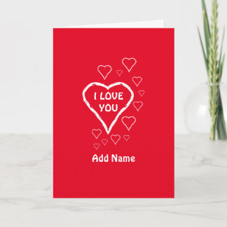 Agradecimento Cartão Dobrado de Amor de São Valentim Vermelho co