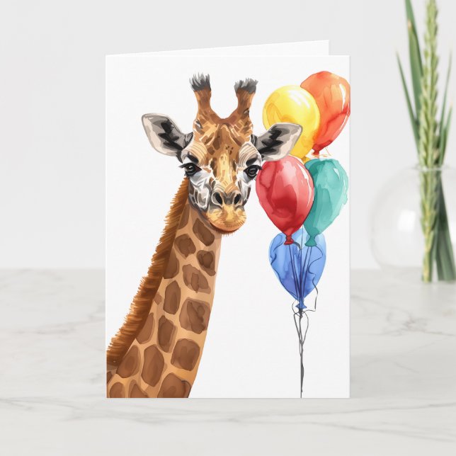 Agradecimento Cartão Elegante de Comemoração da Girafa (Frente)