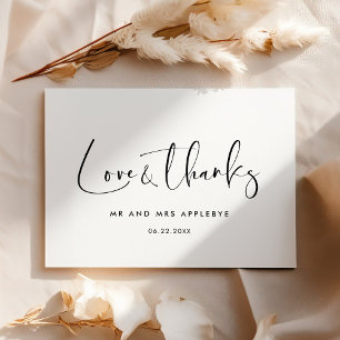 Agradecimento Cartão Elegante e moderno de Amor e obrigados