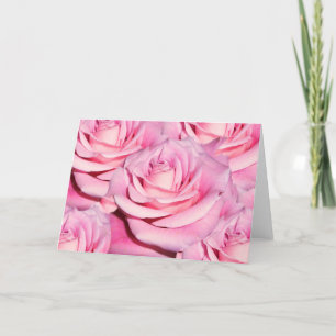 Agradecimento Cartão em branco de rosas cor-de-rosa
