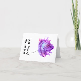 Agradecimento Cartão floral de hydrangea roxa personalizável