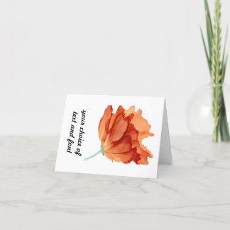 Agradecimento Cartão floral de papoila de laranja personalizável