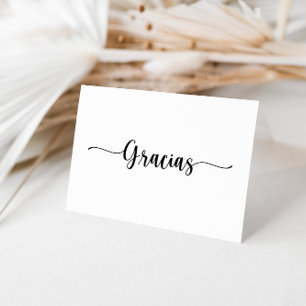 Agradecimento Cartão Gracias De Casamento De Caligrafia Minimal