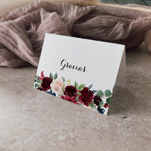 Agradecimento Cartão Gracias de Casamento Dobrado de Autumn