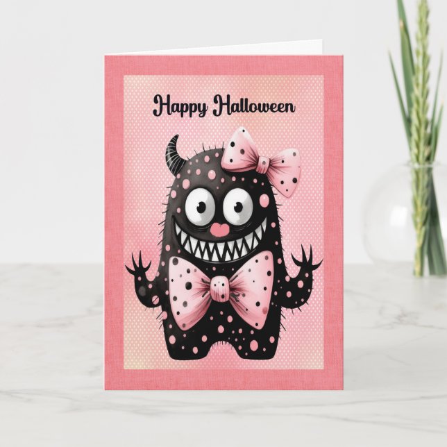Agradecimento Cartão Monstro de Halloween para Crianças (Frente)