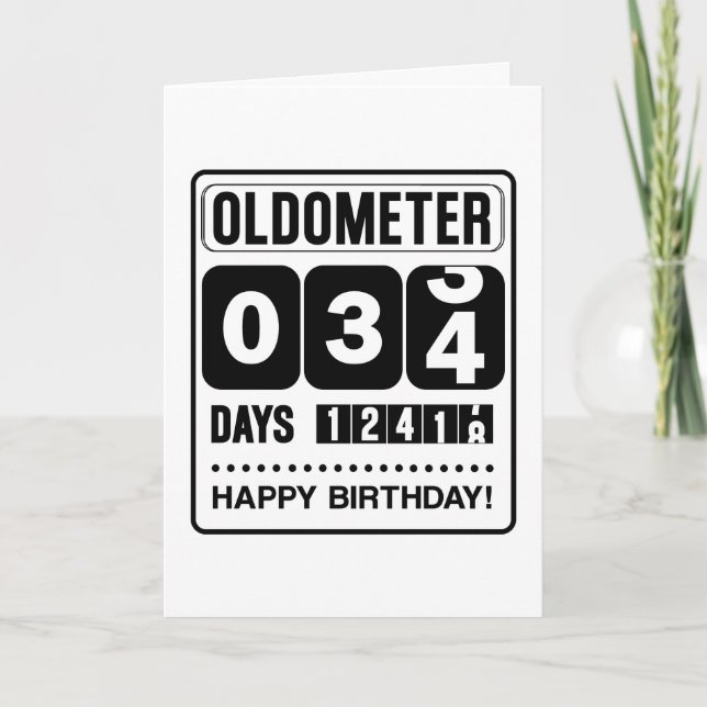 Agradecimento Cartão Oldometer de 34 de aniversário (Frente)