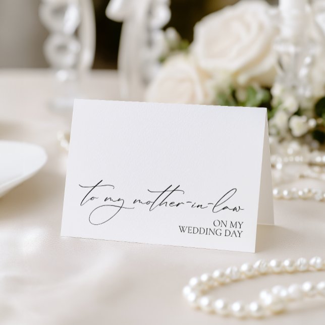 Agradecimento Cartão "Para Minha Sogra No Meu Dia de Casamento" (To My Mother-In-Law On My Wedding Day" Card)