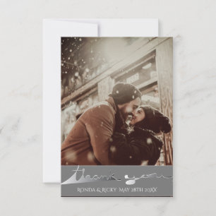 Agradecimento Cartão Personalizado de Casamento Fotográfico "Obr