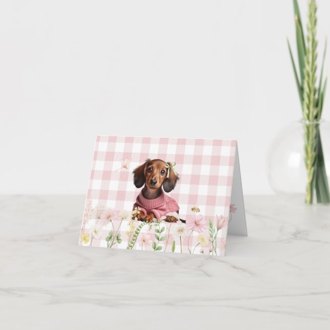Agradecimento Cartão Personalizado de Dachshund para Qualquer Oc (Frente)