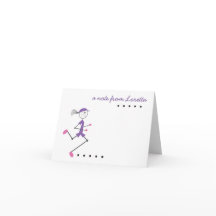 Cartão Personalizado de Nota de Corrida Feminina