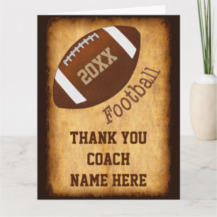 Agradecimento Cartão personalizado de treinador de futebol, nome