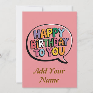 Agradecimento Cartão personalizável de aniversário