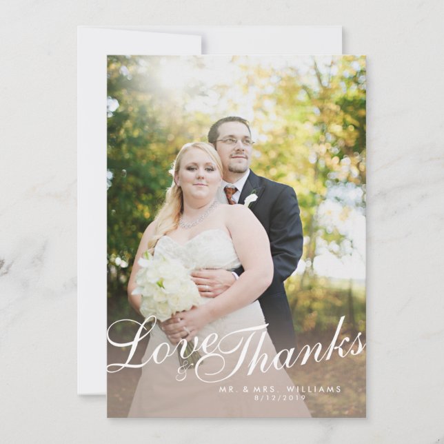 Agradecimento Cartão Plano de Amor com Letra Moderna e Luz Estil (Frente)