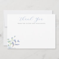 Cartão Plano de Chuveiro de Noiva Floral Azul Clar