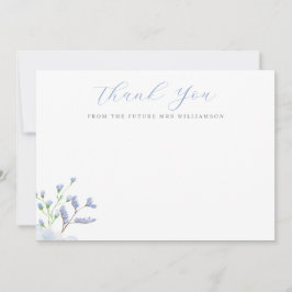 Agradecimento Cartão Plano de Chuveiro de Noiva Floral Azul Clar