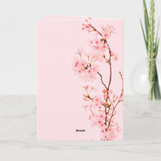 Agradecimento Cartão Plano de Flor de Mármore Rosa