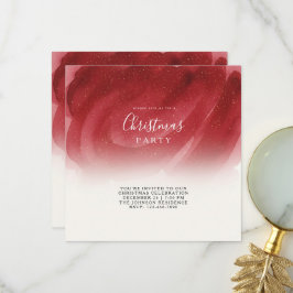 Agradecimento Cartão Plano de Natal Abstrato Vermelho e Dourado 