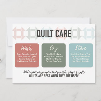 Agradecimento Cartão Quilt Care - Design de cor moderna