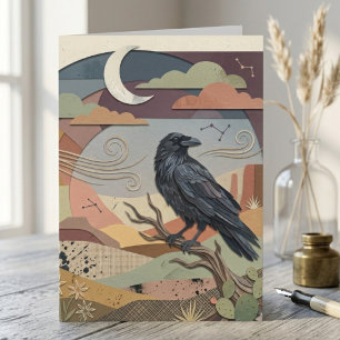 Agradecimento Cartão Raven – Cartão de Boas Festas Desert Night