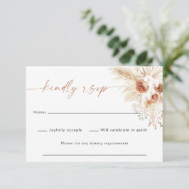 Agradecimento Cartão RSVP Boho Wedding | Cartão de Resposta 3,5x