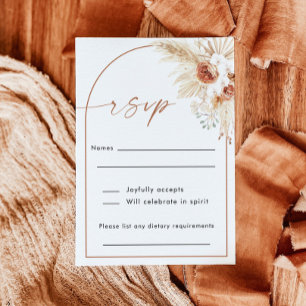 Agradecimento Cartão RSVP Boho Wedding Cartão de Resposta Vert