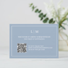 Agradecimento Cartão RSVP de Casamento de Código QR de Monograma