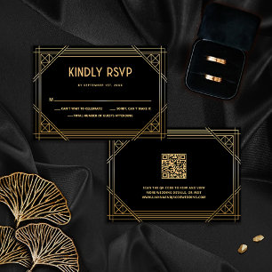 Agradecimento Cartão RSVP de Código QR de Código de Casamento Do