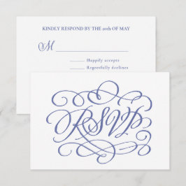 Agradecimento Cartão RSVP de Farinhas de Casamento de Caligrafia