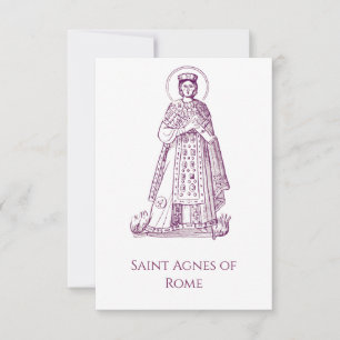 Agradecimento Cartão Santo de Santa Inês de Roma