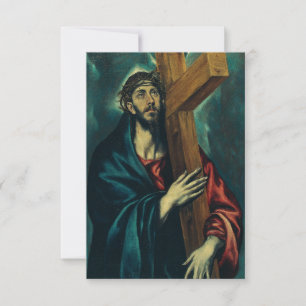 Agradecimento Cartão Santo Jesus Carregando a Cruz de El Greco