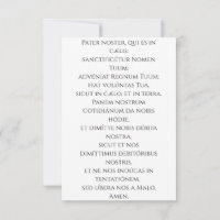 Cartão Santo Nome de Jesus | Pater Noster em Latim