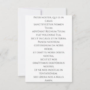 Agradecimento Cartão Santo Nome de Jesus Pater Noster em Latim
