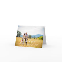 Cartão simples Personalizável de casamento Obrigad