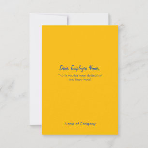 Agradecimento Cartão U de Obrigado de Apreciação do Funcionarios