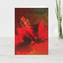 Agradecimento cartão vermelho de hibiscus18 watercolor1-15