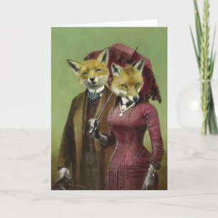 Agradecimento Cartão vitorioso de saudações do Casal Fox