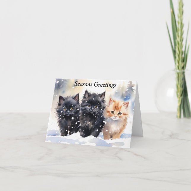 Agradecimento Cartão Xmas de Kitten Bonito (Frente)